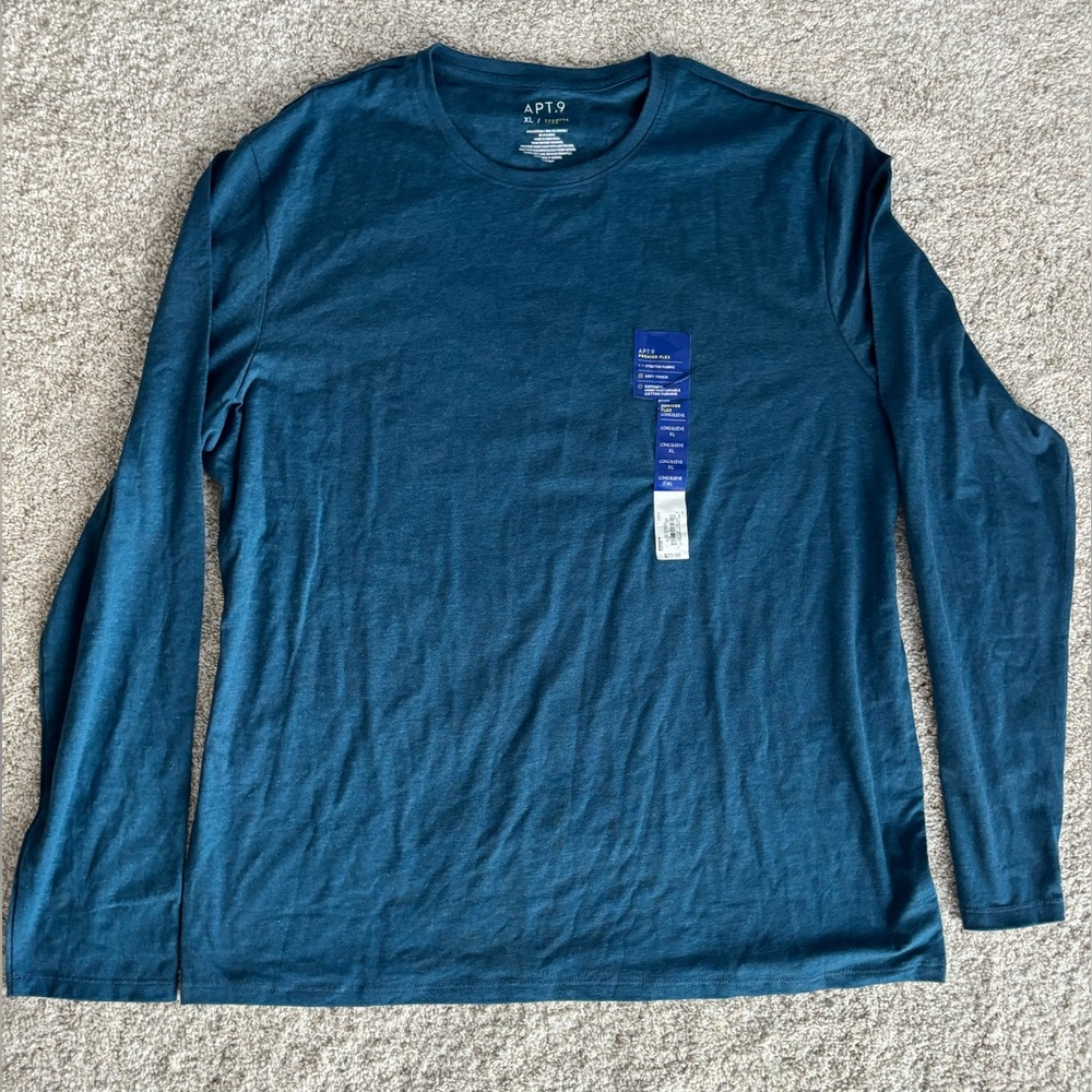Apt. 9 Men's Teal Long Sleeve Tee